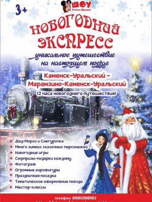 Впервые в Каменске-Уральском уникальное новогоднее представление на поезде продолжительностью 2 часа.